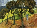 Landschaft mit Bäumen und Figuren Vincent van Gogh